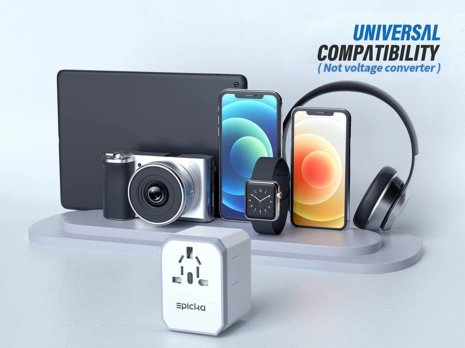 Universal Travel Power Adapter  Epicka All In One Worldwide International Wall Charger Ac Plug Adaptor With Smart Power Usb For